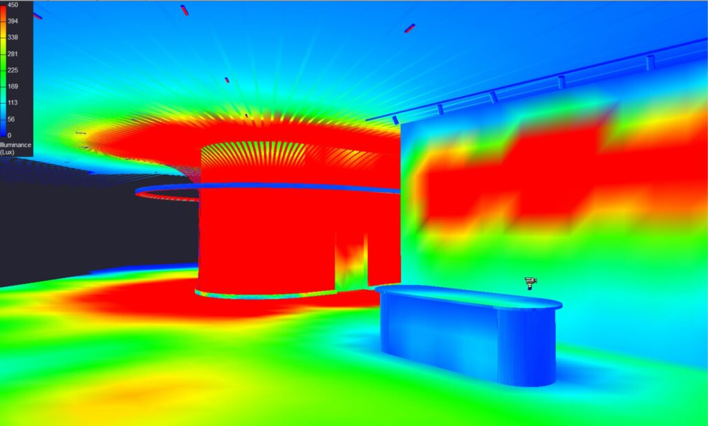 AI Software - Lighting Calculations false colour light levels